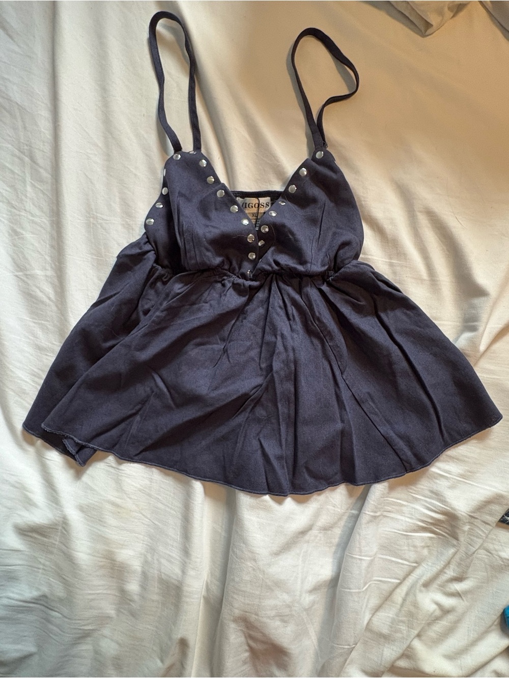 Vigoss Navy Stud-Trim Spaghetti-Strap Camisole